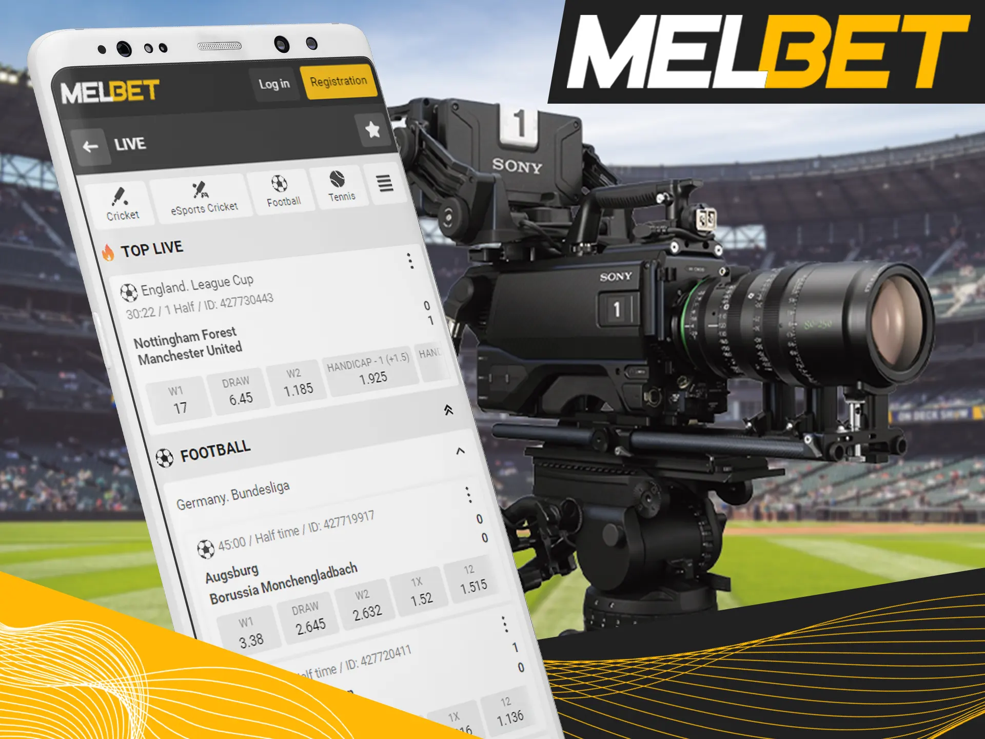 Bet and watch games in live format.